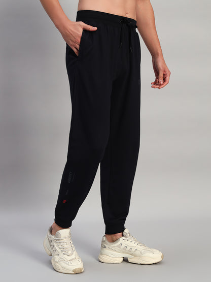 Men's Solid Navy Blue Regular Fit Casual Track Pant