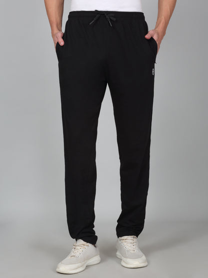 Men's Printed Black Regular Fit Casual Track Pant
