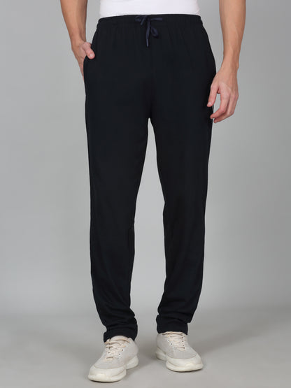Men's Printed Navy Blue Regular Fit Casual Track Pant