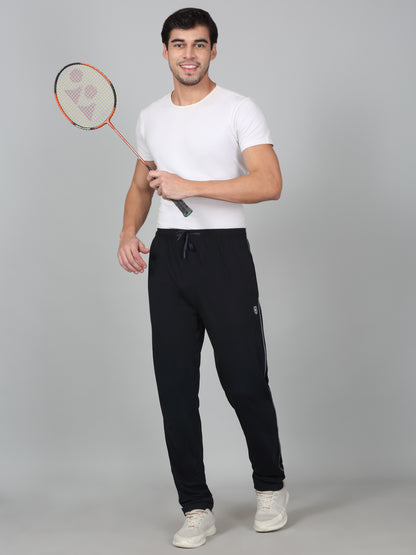 Men's Printed Navy Blue Regular Fit Casual Track Pant