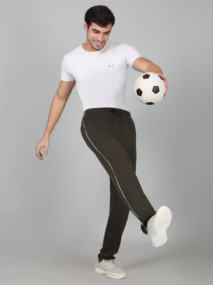 Men's Printed Green Regular Fit Casual Track Pant