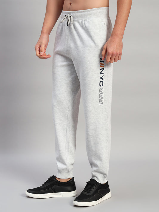 Men's Solid Grey Regular Fit Casual Track Pant