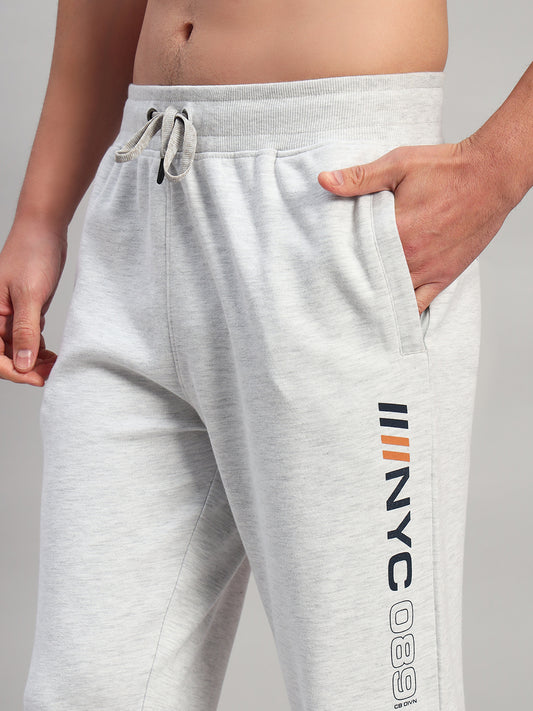 Men's Solid Grey Regular Fit Casual Track Pant