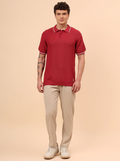 Men's Brown Solid Regular Fit Casual Track Pant