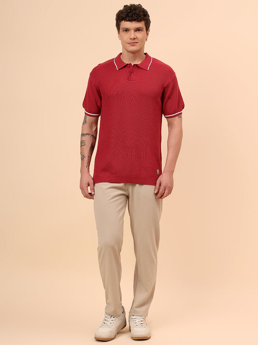 Men's Brown Solid Regular Fit Casual Track Pant