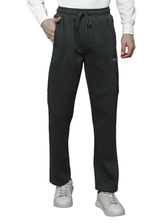 Track Pants for Men | Breathable & Soft with Color Fastness Regular Fit Fleece Solid Pattern Drawstring Closure