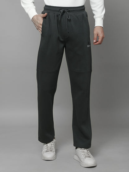 Track Pants for Men | Breathable & Soft with Color Fastness Regular Fit Fleece Solid Pattern Drawstring Closure
