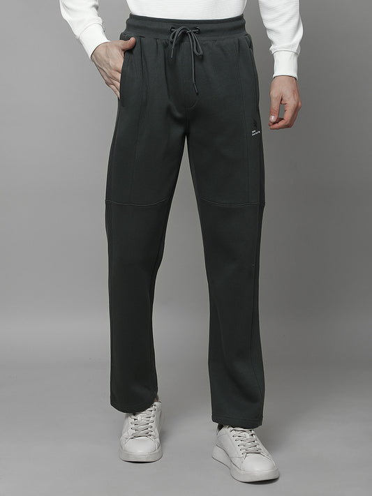 Track Pants for Men | Breathable & Soft with Color Fastness Regular Fit Fleece Solid Pattern Drawstring Closure