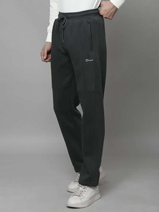 Track Pants for Men | Breathable & Soft with Color Fastness Regular Fit Fleece Solid Pattern Drawstring Closure