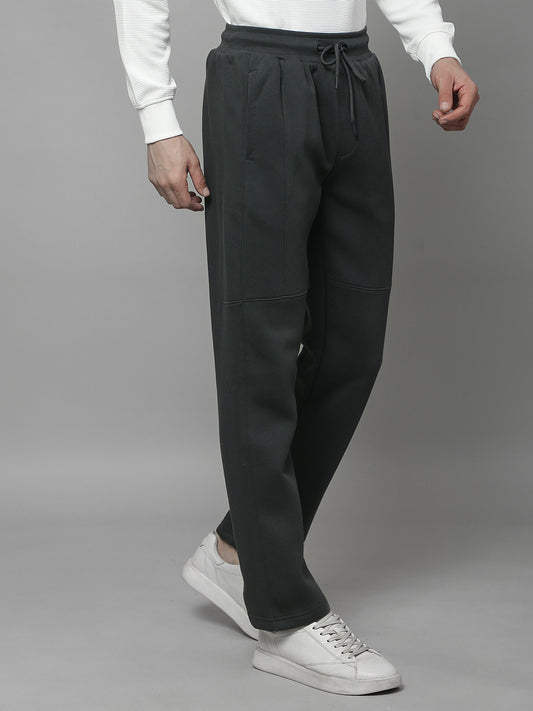 Track Pants for Men | Breathable & Soft with Color Fastness Regular Fit Fleece Solid Pattern Drawstring Closure