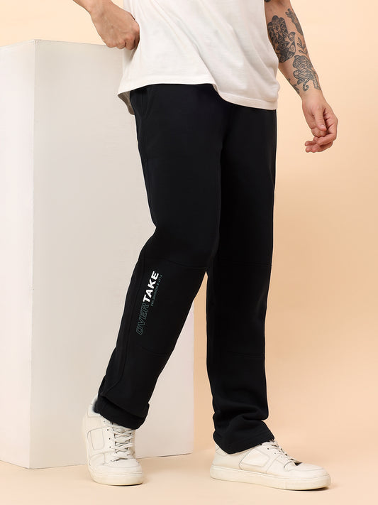 Track Pants for Men | Breathable & Soft with Color Fastness Regular Fit Poly Cotton Fabric Solid Pattern Drawstring Closure