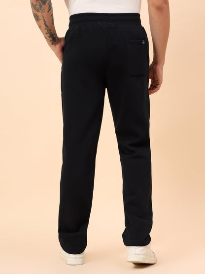 Track Pants for Men | Breathable & Soft with Color Fastness Regular Fit Poly Cotton Fabric Solid Pattern Drawstring Closure