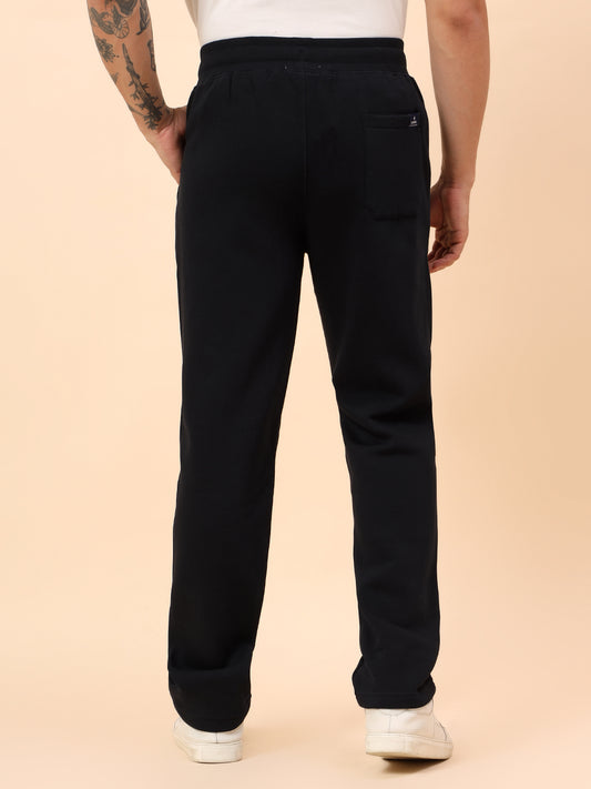 Track Pants for Men | Breathable & Soft with Color Fastness Regular Fit Poly Cotton Fabric Solid Pattern Drawstring Closure