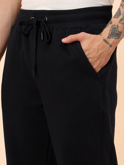 Track Pants for Men | Breathable & Soft with Color Fastness Regular Fit Poly Cotton Fabric Solid Pattern Drawstring Closure