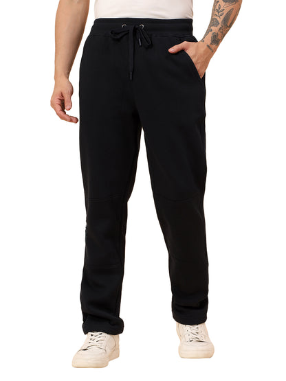 Track Pants for Men | Breathable & Soft with Color Fastness Regular Fit Poly Cotton Fabric Solid Pattern Drawstring Closure