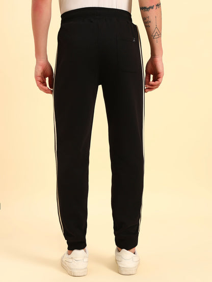 Track Pants for Men | Breathable & Soft with Color Fastness Regular Fit Poly Cotton Fabric Solid Pattern Drawstring Closure
