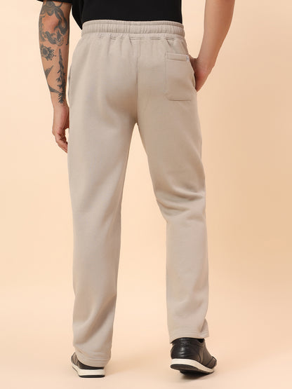 Track Pants for Men | Breathable & Soft with Color Fastness Regular Fit Fleece Fabric Solid Pattern Drawstring Closure