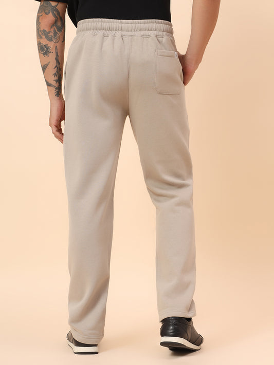 Track Pants for Men | Breathable & Soft with Color Fastness Regular Fit Fleece Fabric Solid Pattern Drawstring Closure