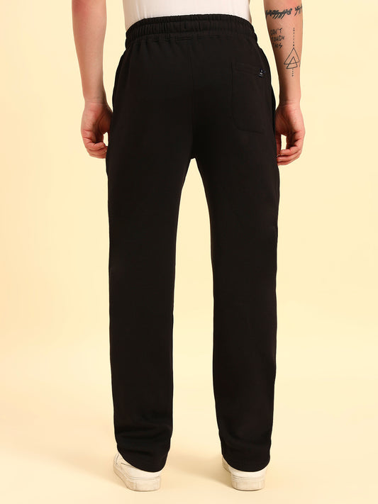 Track Pants for Men | Breathable & Soft with Color Fastness Regular Fit Poly Cotton Fabric Solid Pattern Drawstring Closure