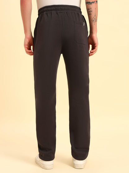 Track Pants for Men | Breathable & Soft with Color Fastness Regular Fit Poly Cotton Fabric Solid Pattern Drawstring Closure