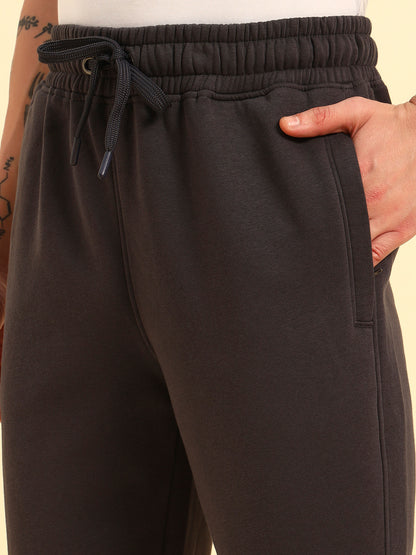 Track Pants for Men | Breathable & Soft with Color Fastness Regular Fit Poly Cotton Fabric Solid Pattern Drawstring Closure