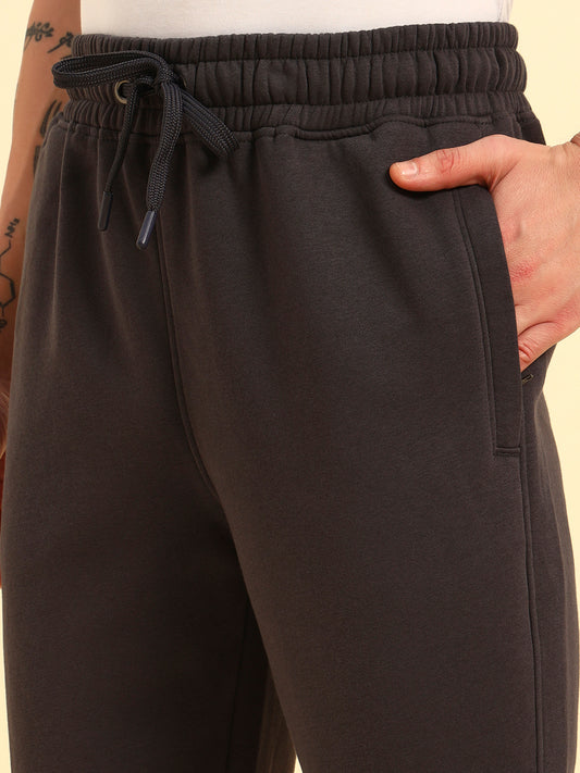 Track Pants for Men | Breathable & Soft with Color Fastness Regular Fit Poly Cotton Fabric Solid Pattern Drawstring Closure