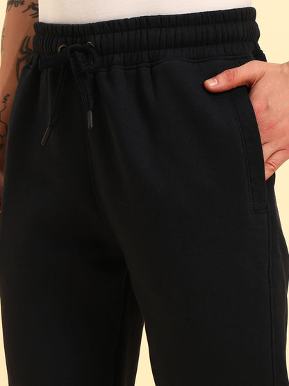 Track Pants for Men | Breathable & Soft with Color Fastness Regular Fit Poly Cotton Fabric Solid Pattern Drawstring Closure