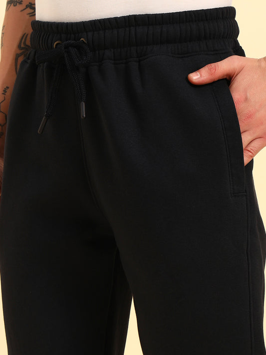 Track Pants for Men | Breathable & Soft with Color Fastness Regular Fit Poly Cotton Fabric Solid Pattern Drawstring Closure