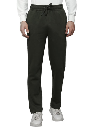 Track Pants for Men | Breathable & Soft with Color Fastness Regular Fit Fleece Solid Pattern Drawstring Closure