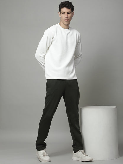 Track Pants for Men | Breathable & Soft with Color Fastness Regular Fit Fleece Solid Pattern Drawstring Closure