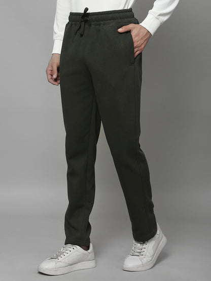 Track Pants for Men | Breathable & Soft with Color Fastness Regular Fit Fleece Solid Pattern Drawstring Closure