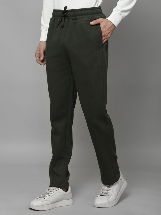 Track Pants for Men | Breathable & Soft with Color Fastness Regular Fit Fleece Solid Pattern Drawstring Closure