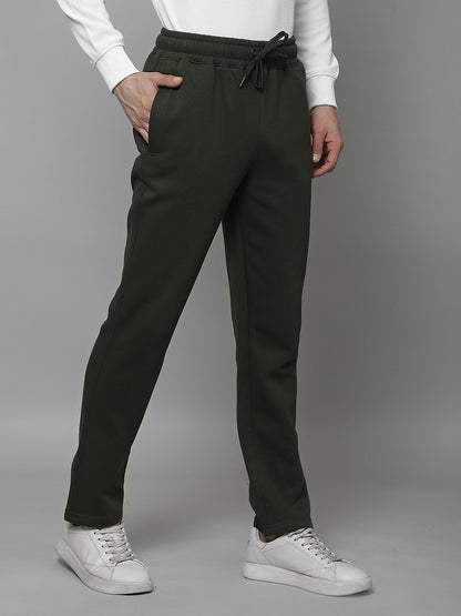 Track Pants for Men | Breathable & Soft with Color Fastness Regular Fit Fleece Solid Pattern Drawstring Closure