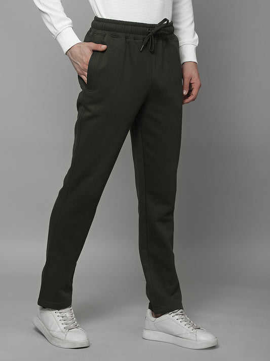 Track Pants for Men | Breathable & Soft with Color Fastness Regular Fit Fleece Solid Pattern Drawstring Closure