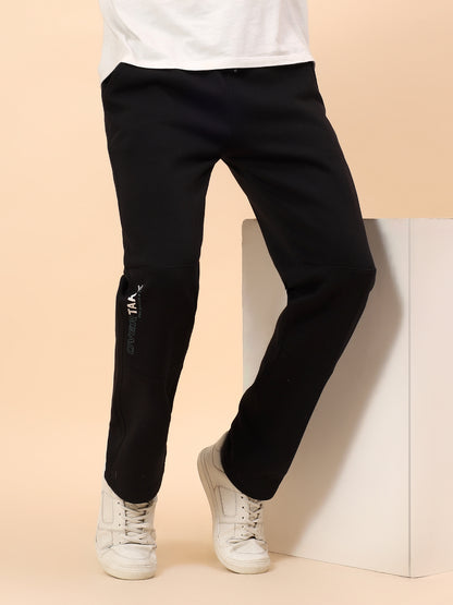 Track Pants for Men | Breathable & Soft with Color Fastness Regular Fit Fleece Fabric Solid Pattern Drawstring Closure