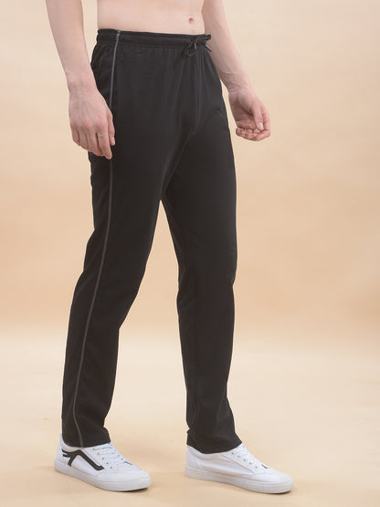 Track Pants for Men l Breathable & Soft with Color Fastness Regular Fit Poly Cotton Solid Pattern Drawstring Closure