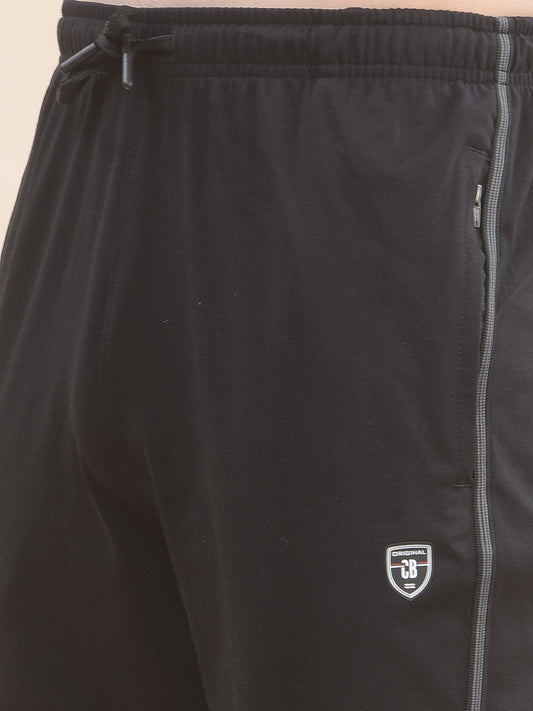 Track Pants for Men l Breathable & Soft with Color Fastness Regular Fit Poly Cotton Solid Pattern Drawstring Closure