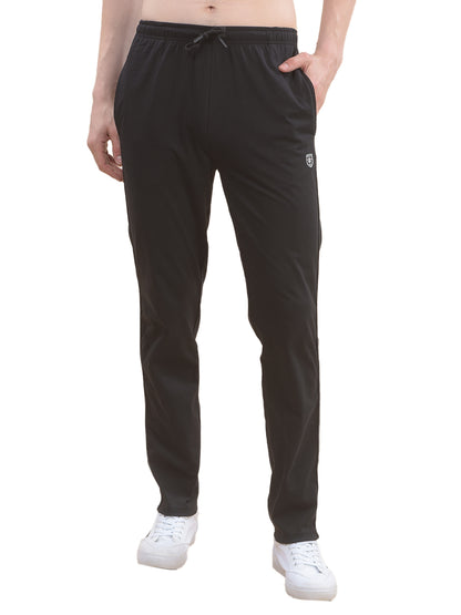 Track Pants for Men l Breathable & Soft with Color Fastness Regular Fit Poly Cotton Solid Pattern Drawstring Closure