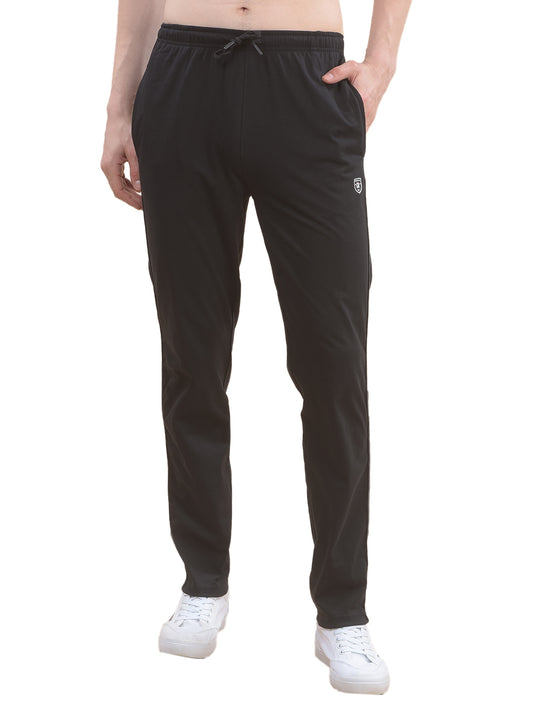Track Pants for Men l Breathable & Soft with Color Fastness Regular Fit Poly Cotton Solid Pattern Drawstring Closure