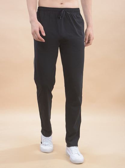 Track Pants for Men l Breathable & Soft with Color Fastness Regular Fit Poly Cotton Solid Pattern Drawstring Closure