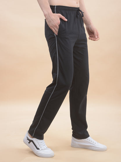 Track Pants for Men l Breathable & Soft with Color Fastness Regular Fit Poly Cotton Solid Pattern Drawstring Closure