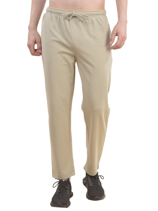 Track Pants for Men l Breathable & Soft with Color Fastness Regular Fit Poly Cotton Solid Pattern Drawstring Closure