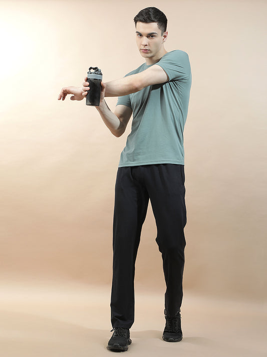 Track Pants for Men l Breathable & Soft with Color Fastness Regular Fit Cotton Blend Solid Pattern Drawstring Closure