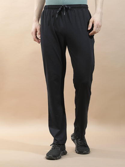 Track Pants for Men l Breathable & Soft with Color Fastness Regular Fit Cotton Blend Solid Pattern Drawstring Closure