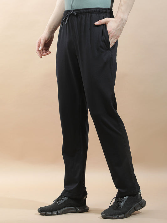 Track Pants for Men l Breathable & Soft with Color Fastness Regular Fit Cotton Blend Solid Pattern Drawstring Closure
