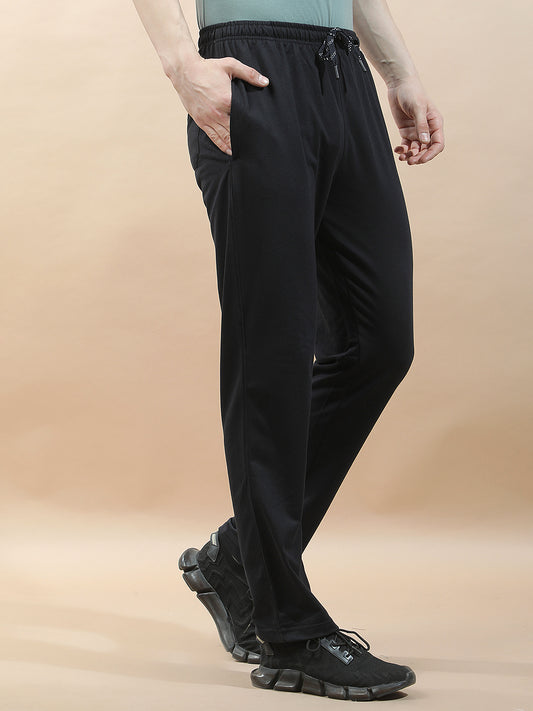 Track Pants for Men l Breathable & Soft with Color Fastness Regular Fit Cotton Blend Solid Pattern Drawstring Closure