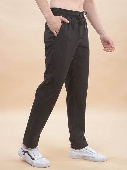 Track Pants for Men l Breathable & Soft with Color Fastness Regular Fit Polyester Solid Pattern Drawstring Closure