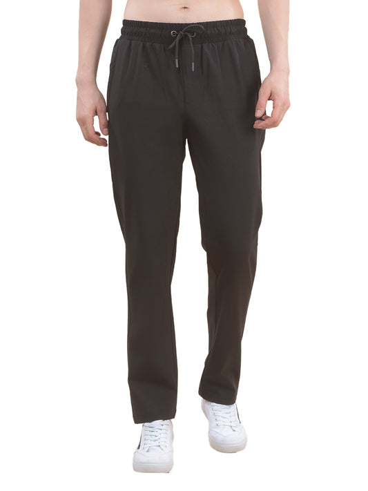 Track Pants for Men l Breathable & Soft with Color Fastness Regular Fit Polyester Solid Pattern Drawstring Closure