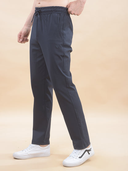 Track Pants for Men l Breathable & Soft with Color Fastness Regular Fit Polyester Solid Pattern Drawstring Closure