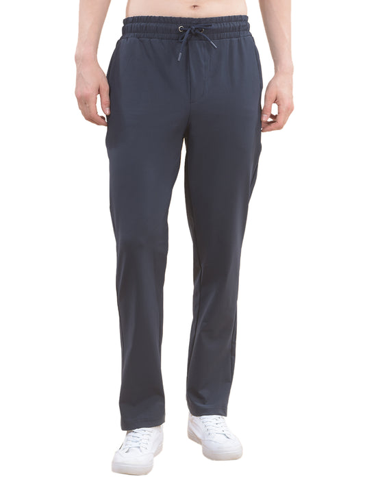 Track Pants for Men l Breathable & Soft with Color Fastness Regular Fit Polyester Solid Pattern Drawstring Closure